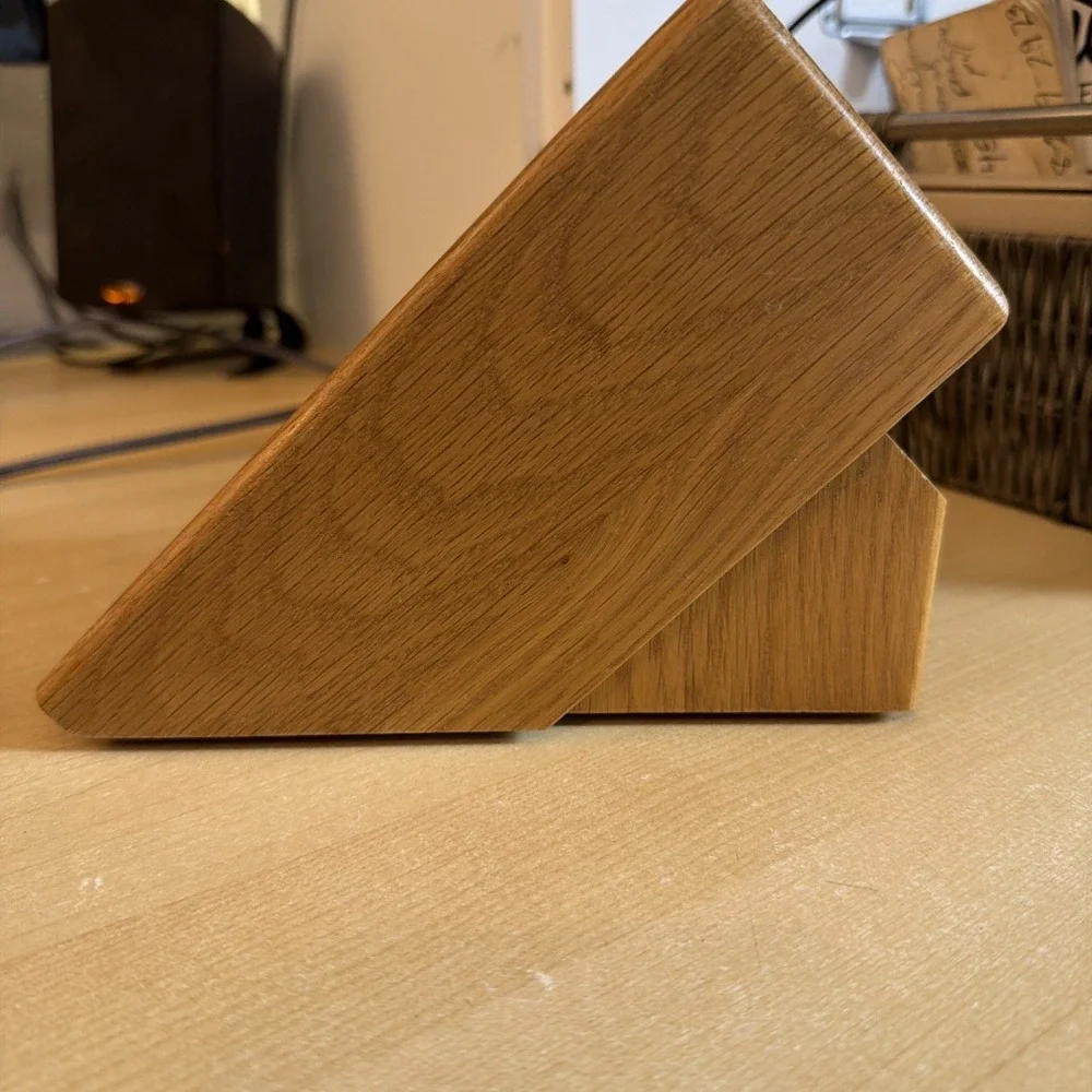 Cutco 8 Slot Wood‎ Knife Block Brown Kitchen Countertop Holder Oak Made In USA